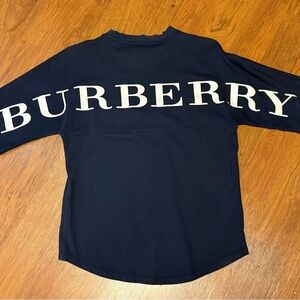Burberry Kids Long Sleeve Navy Tee